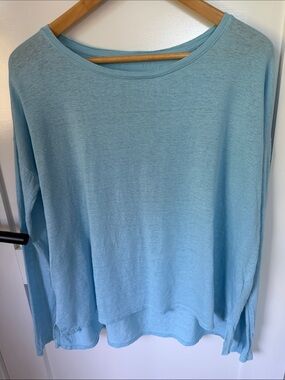 Eileen Fisher Blue Linen Tunic T Small or Medium